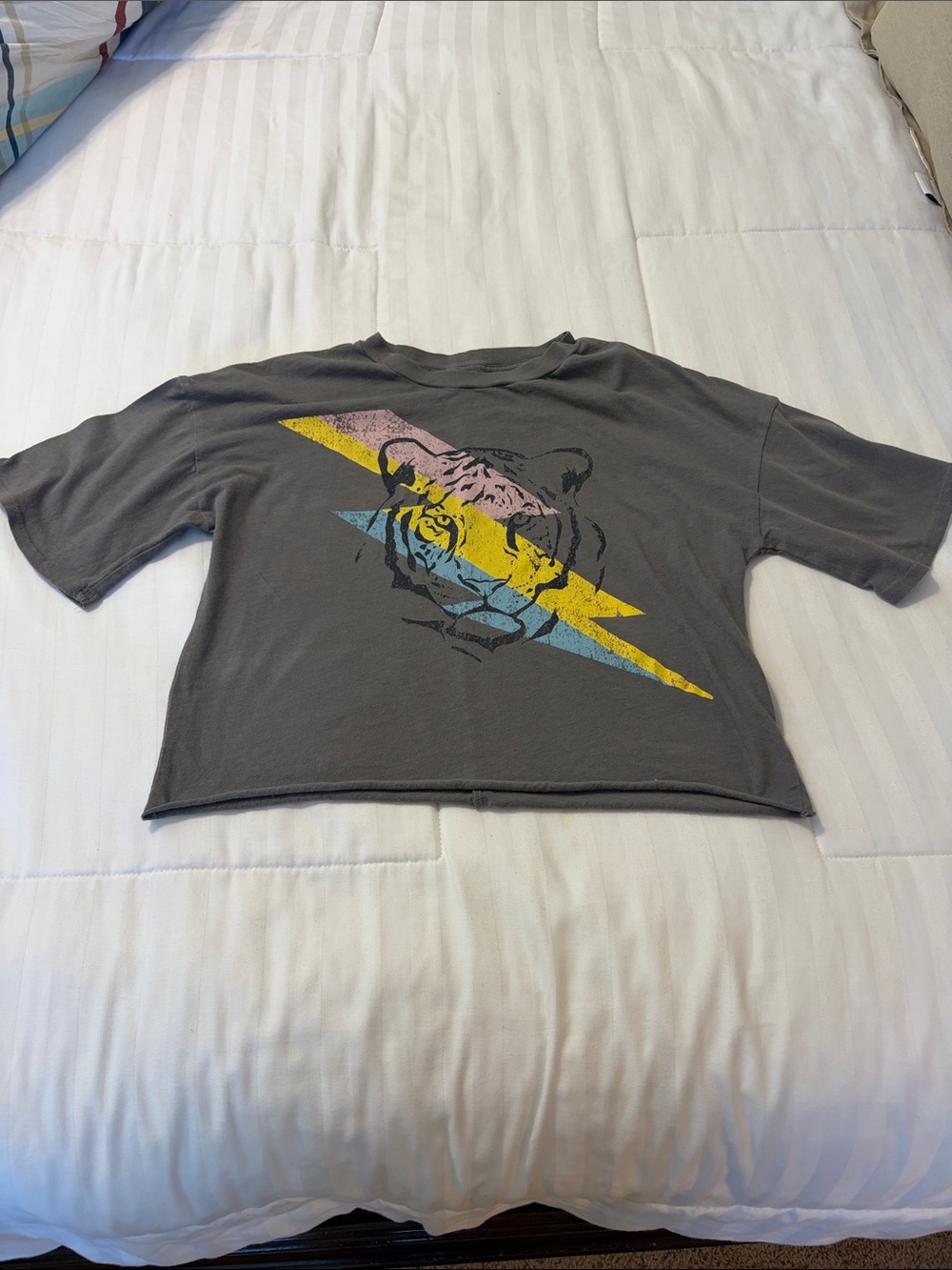 Women’s Cropped Graphic Tiger Lightning Tee
